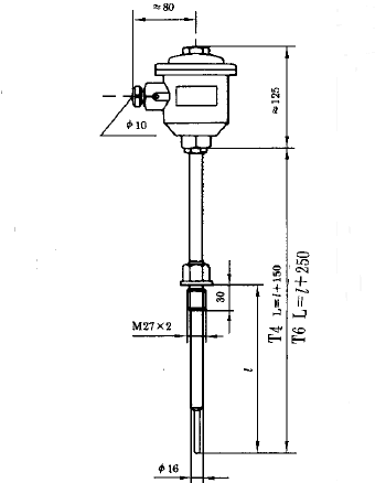 WRE-240A防爆熱電偶(固定螺紋帶隔爆接線盒)安裝圖片