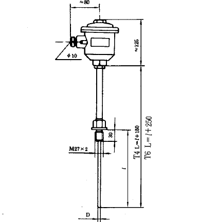 WRNK-240隔爆型本安型鎧裝熱電偶安裝圖片