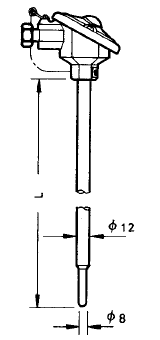 WZP-1212A無(wú)固定防濺式引進(jìn)型熱電阻安裝圖片