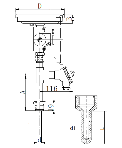 WSSP-471焊接抽芯式萬向一體化雙金屬溫度計安裝圖片